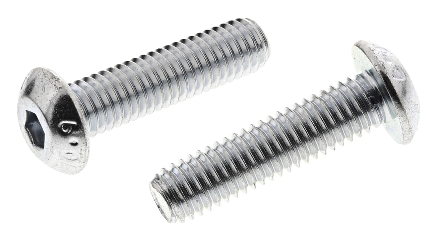 Śruba imbusowa M5 długość 20mm Gniazdo sześciokątne wypukłe Stalowe RS PRO