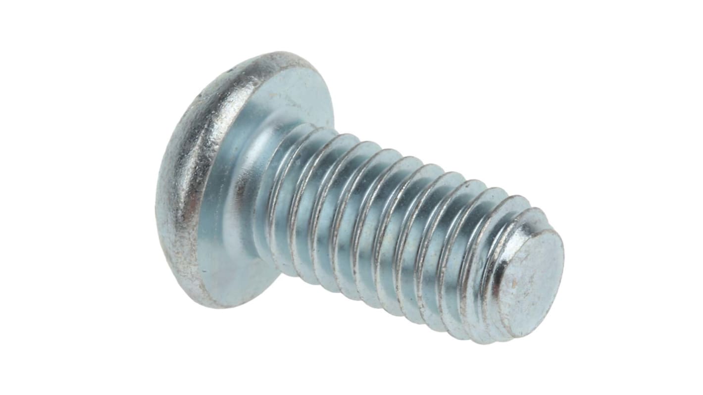 RS PRO Bright Zinc Plated Steel Hex Socket Button Screw, ISO 7380, M8 x 16mm