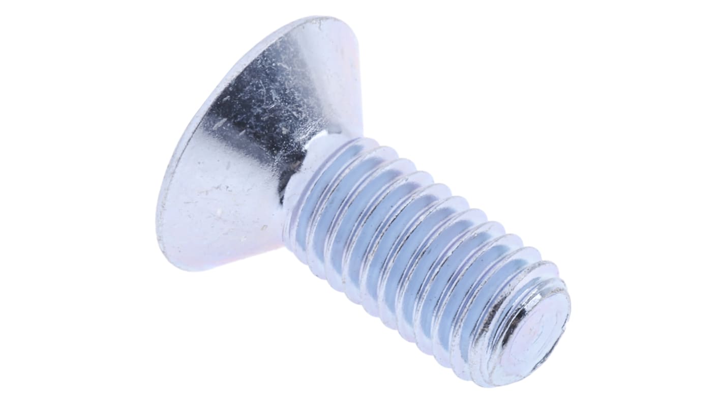 RS PRO M8 x 20mm Hex Socket Countersunk Screw Bright Zinc Plated Steel