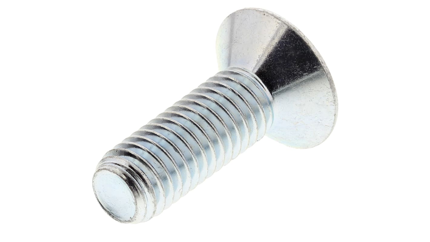 RS PRO Bright Zinc Plated Steel Hex Socket Countersunk Screw, DIN 7991, M8 x 25mm