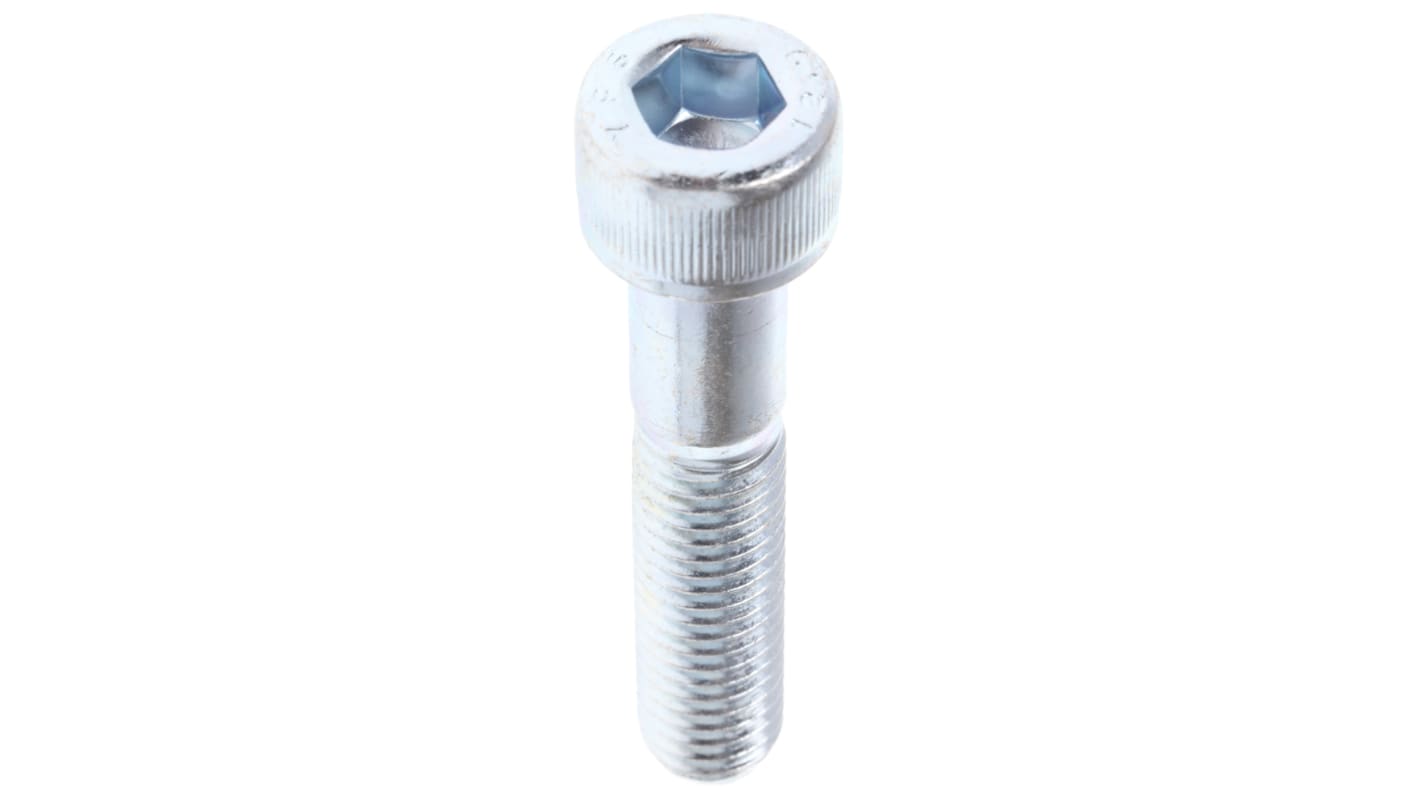 RS PRO M10内六角螺丝, 公制, 50mm长, 钢制, 亮镀锌表面, DIN 912标准