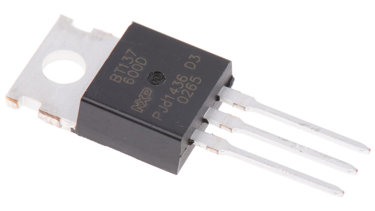 TRIAC 600V, 600V 8A, kapu indítófesz.: 1.5V, 10mA, TO-220AB, 3-tüskés