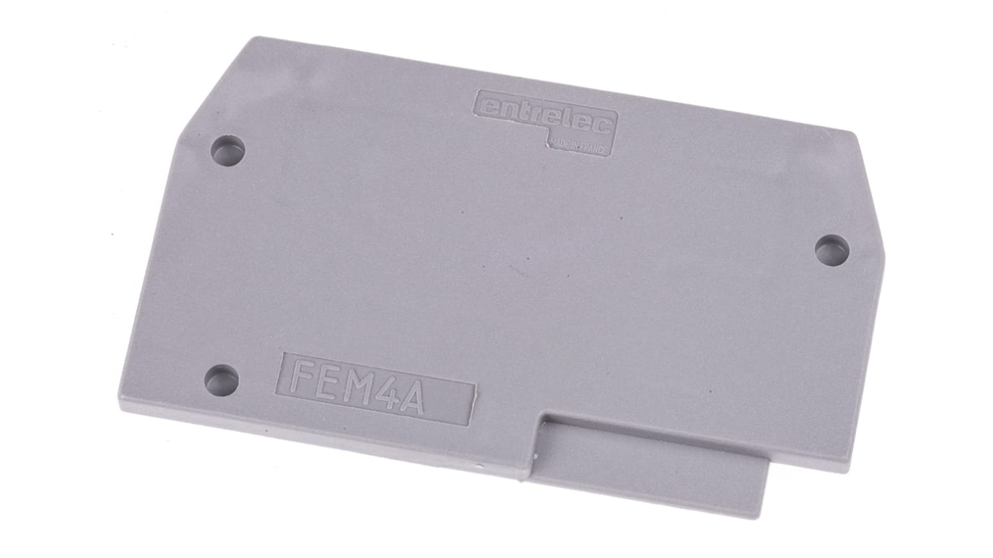 Entrelec FEM Series End Cover for Use with DIN Rail Terminal Blocks