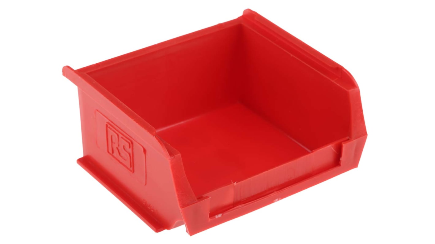 RS PRO PP Storage Bin, 90mm x 100mm x 50mm, Red