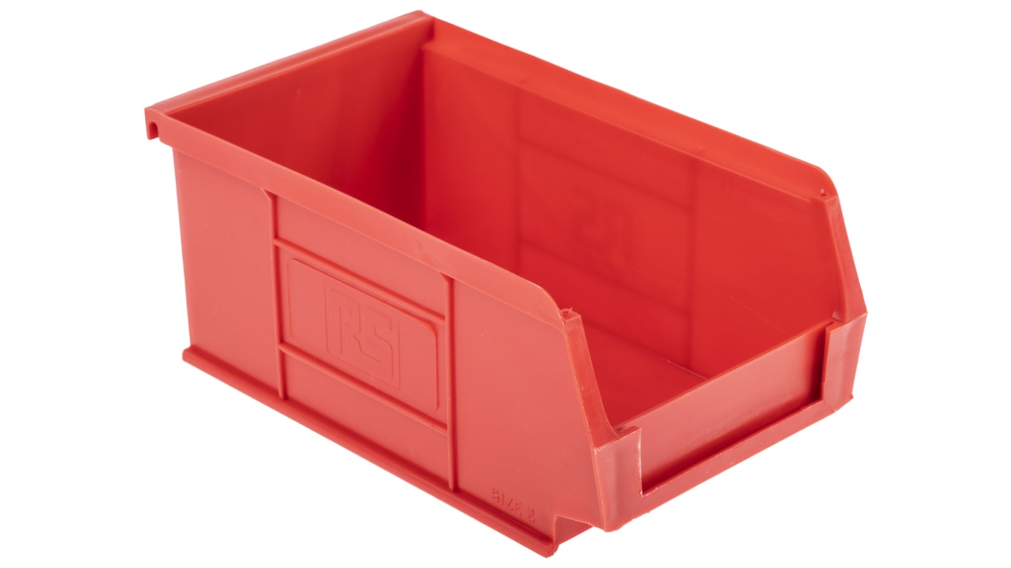 RS PRO PP Storage Bin, 76mm x 101mm, Red