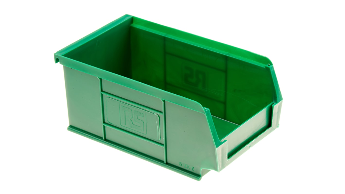 RS PRO PP Storage Bin, 76mm x 101mm, Green