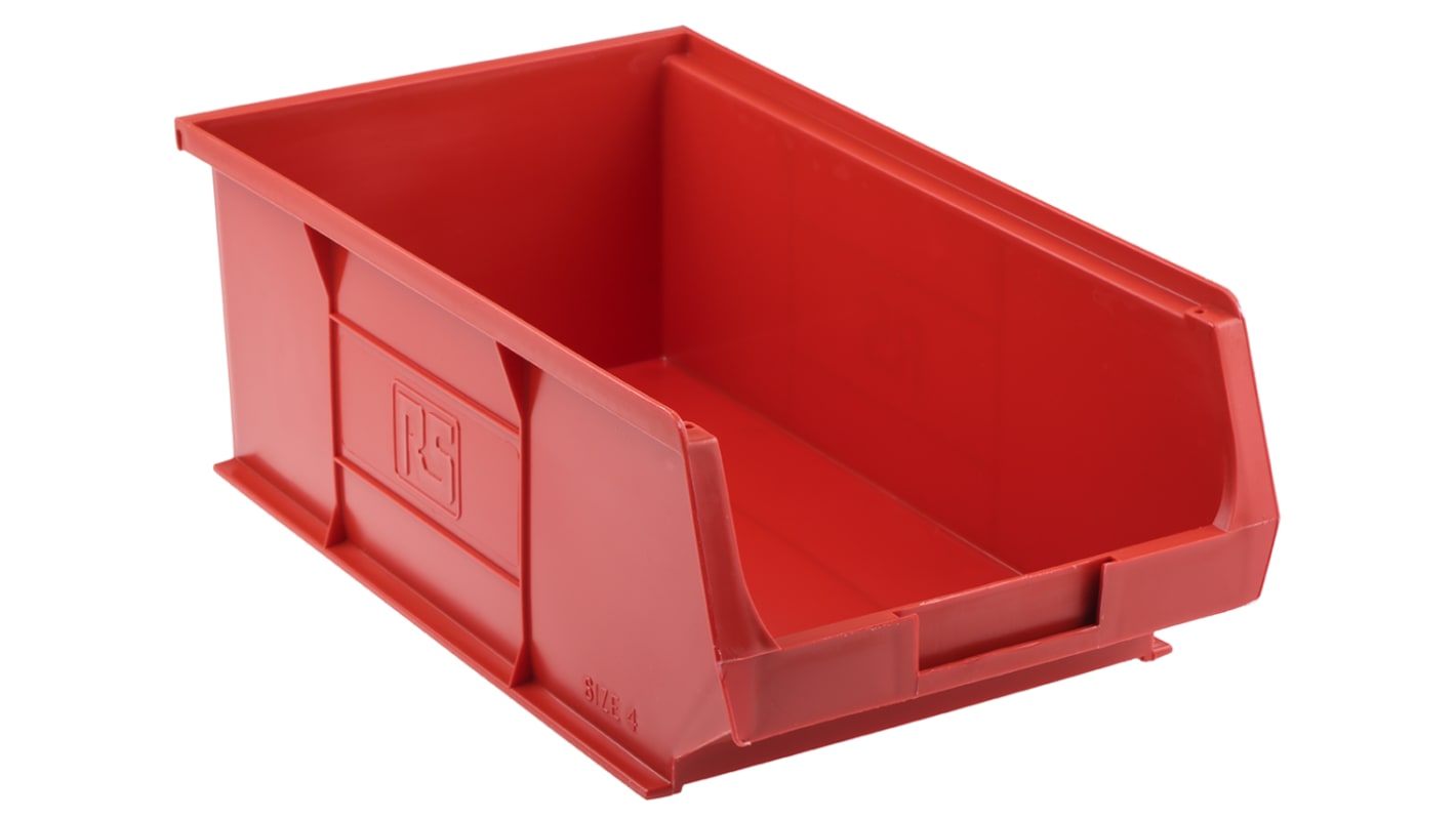 Contenitore RS PRO Colore rosso PP, 130mm x 205mm x 350mm