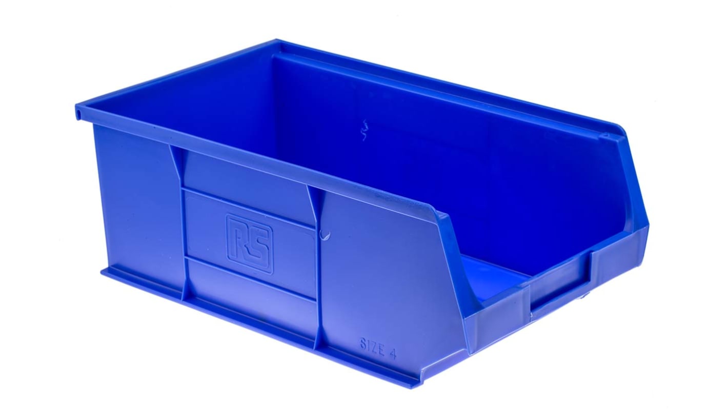 RS PRO PP Storage Bin, 130mm x 239mm, Blue