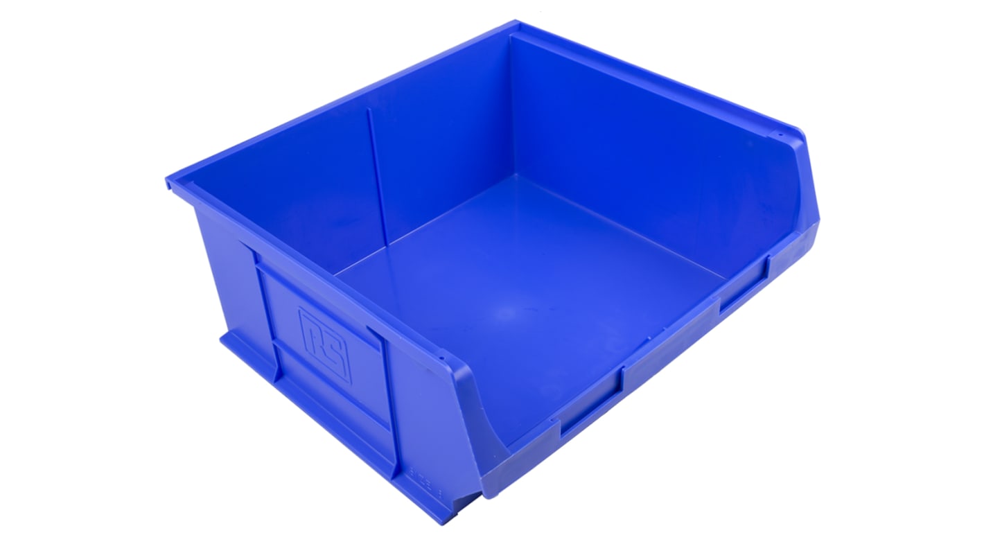 RS PRO PP Storage Bin, 376mm x 419mm x 180mm, Blue