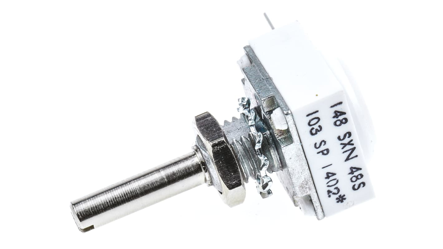 Potencjometr 10kΩ typ Obrotowy Vishay średnica wału 3,18 mm 0.5W długość wału 19.1mm Montaż panelowy, Przewlekany