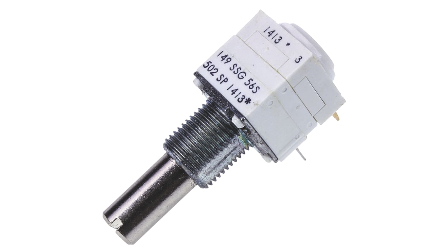 Vishay 5kΩ Rotary Potentiometer 2-Gang, Panel Mount (Through Hole), 14921F0GJSX13502KA