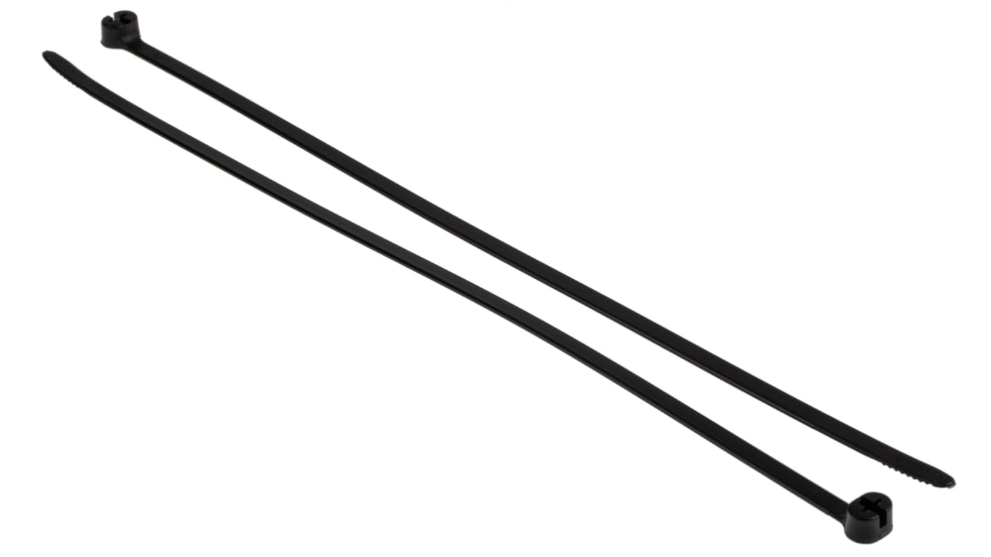 Thomas & Betts Cable Ties, Weather Resistant, 340.36mm x 6.86 mm, Black Nylon, Pk-500