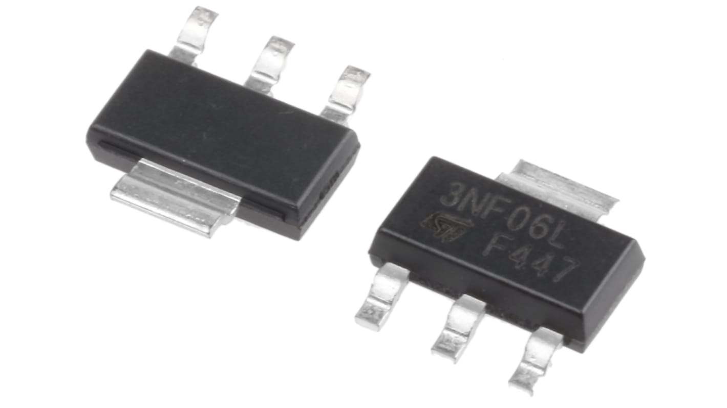 STMicroelectronics STripFET N-Channel MOSFET, 4 A, 60 V, 3-Pin SOT-223 STN3NF06L