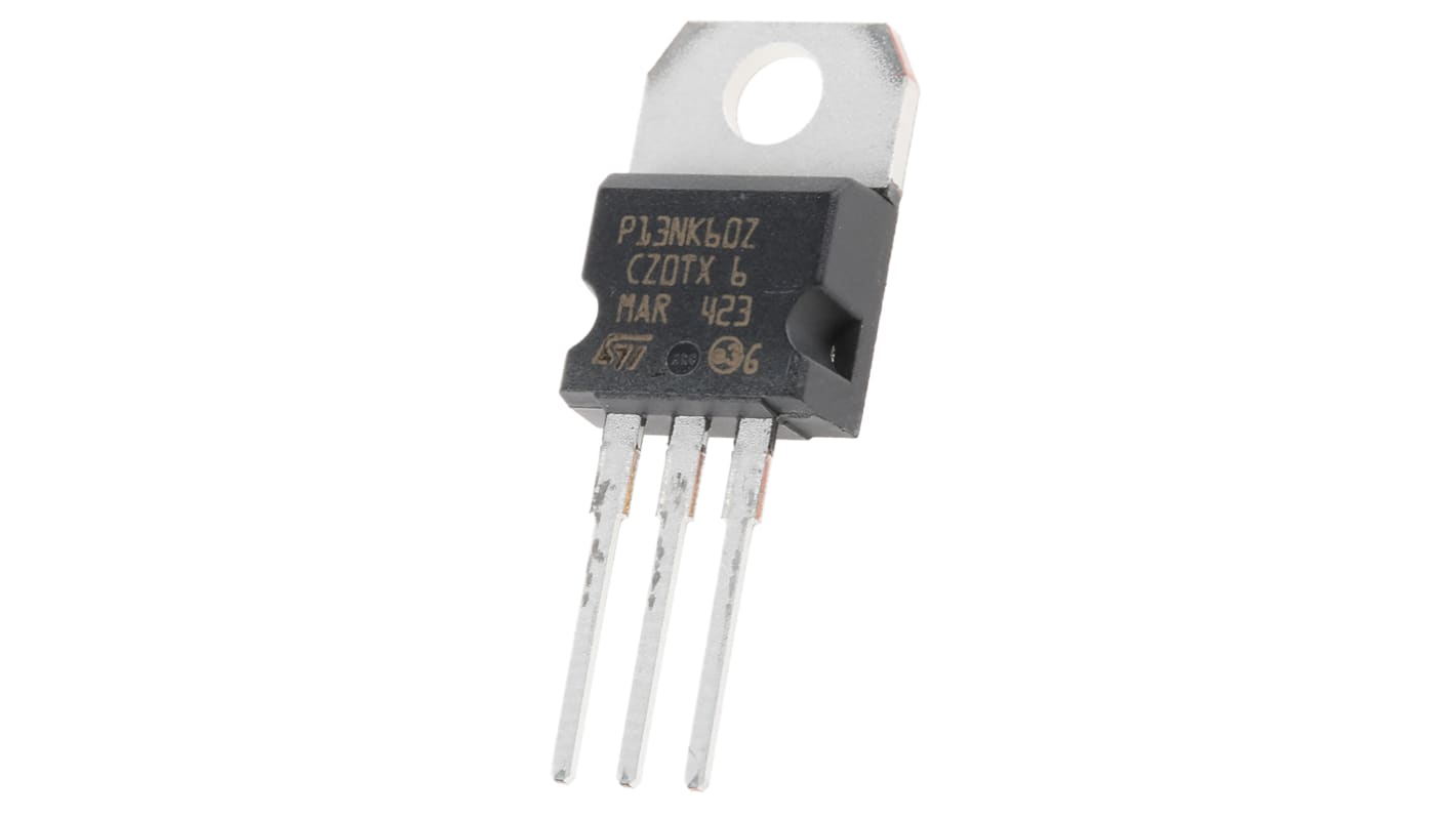 STMicroelectronics MDmesh, SuperMESH N-Channel MOSFET, 13 A, 600 V, 3-Pin TO-220 STP13NK60Z