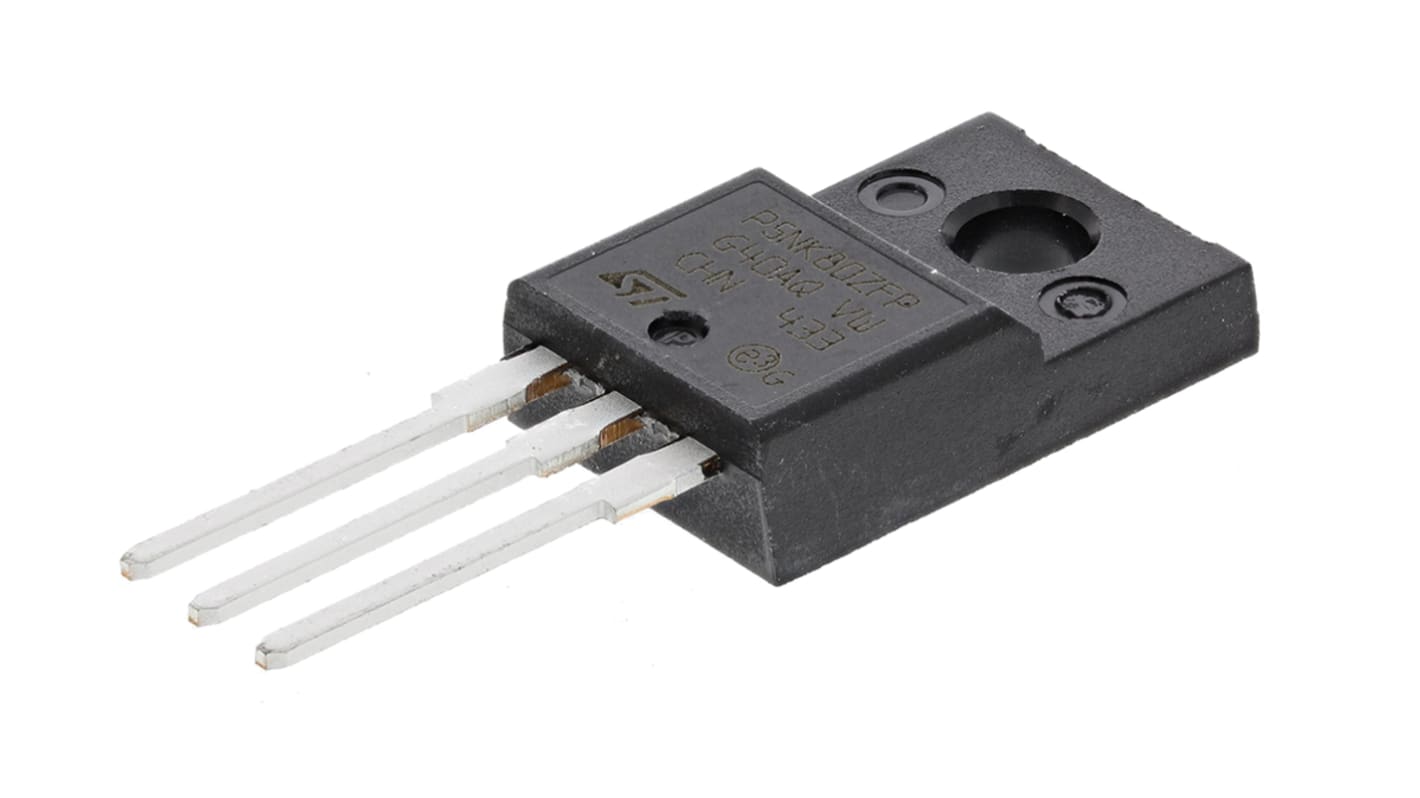 N-Channel MOSFET, 4.3 A, 800 V, 3-Pin TO-220FP STMicroelectronics STP5NK80ZFP