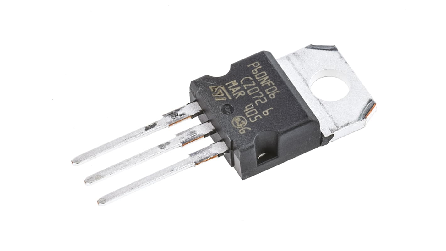 STMicroelectronics STripFET II N-Channel MOSFET, 60 A, 60 V, 3-Pin TO-220 STP60NF06