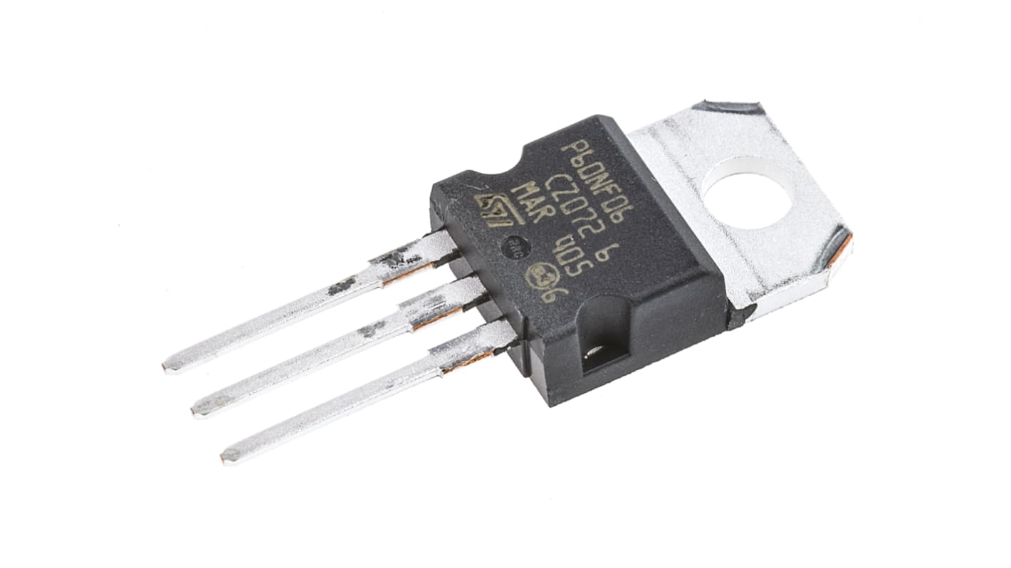 N-Channel MOSFET, 60 A, 60 V, 3-Pin TO-220 STMicroelectronics STP60NF06