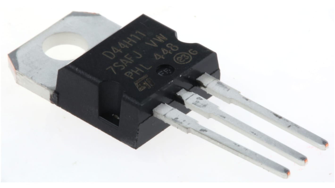 D44H11 | STMicroelectronics NPN トランジスタ, 20 A, TO-220 D44H11 | STMicroelectronics NPN トランジスタ, 20 A, TO-220