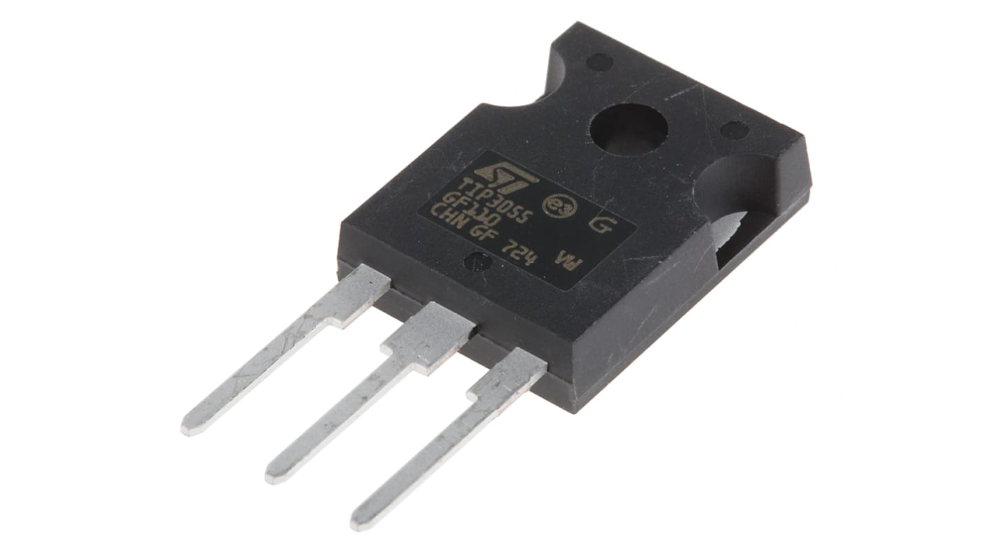 STMicroelectronics トランジスタ, NPN, スルーホール, 15 A, TIP3055