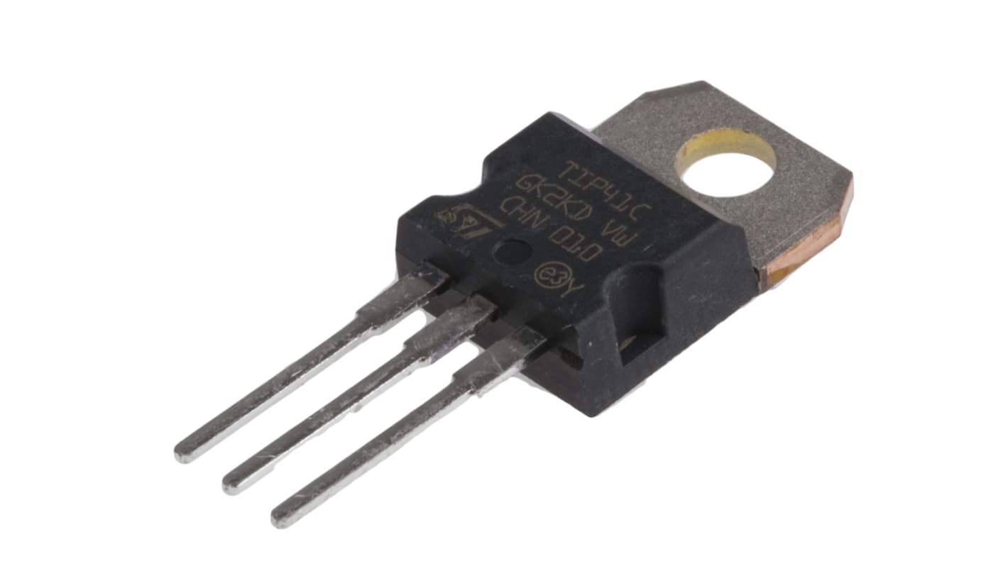 STMicroelectronics TIP41C NPN Transistor, 6 A, 100 V, 3-Pin TO-220