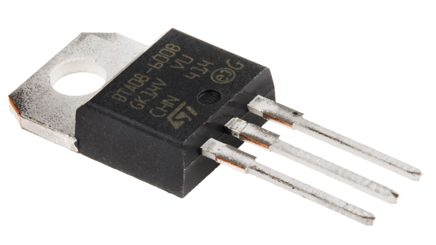 STMicroelectronics TRIAC 8A TO-220AB isoliert THT Gate Trigger 1.5V 100mA, 600V, 600V 3-Pin