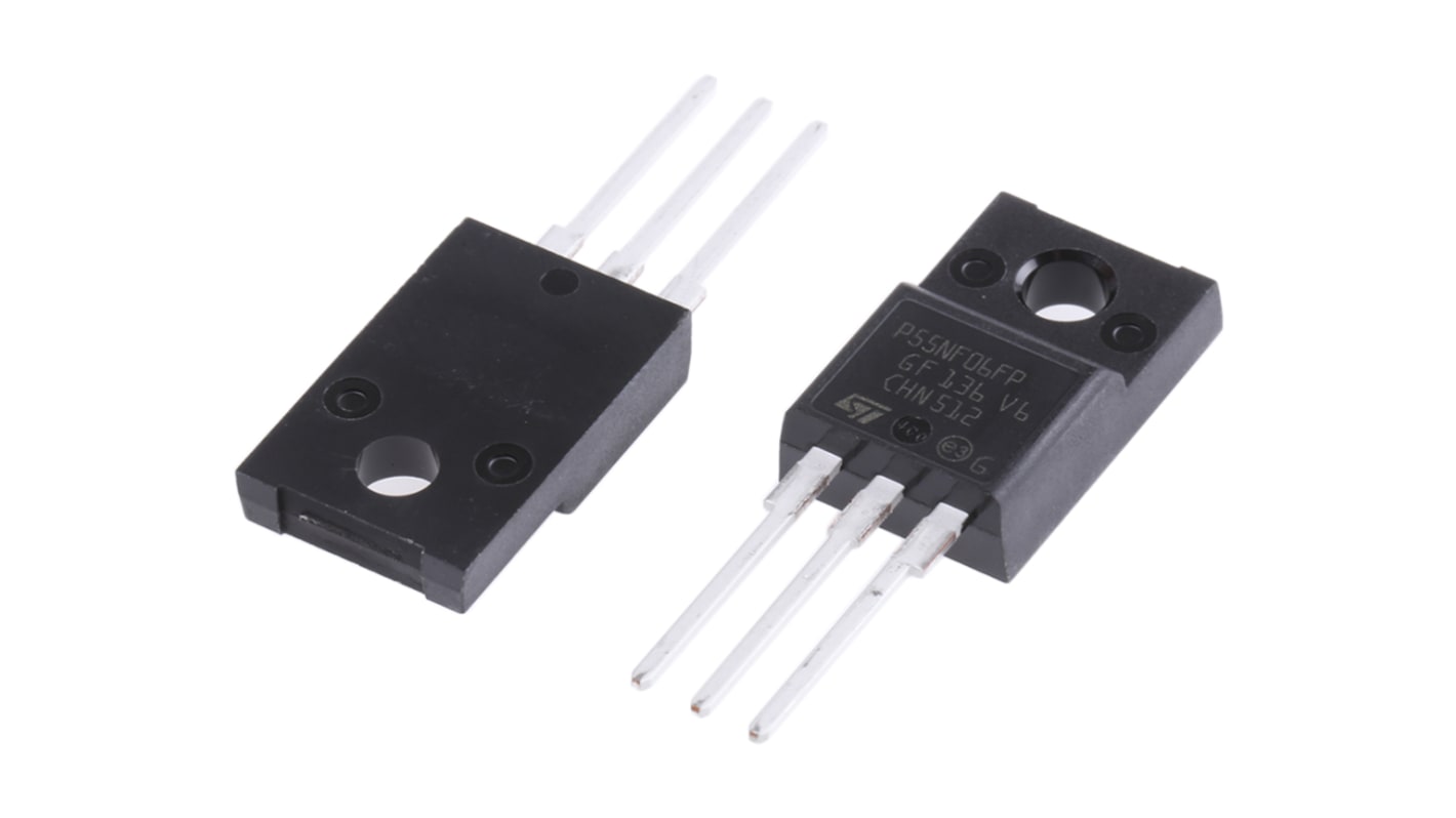 N-Channel MOSFET, 50 A, 60 V, 3-Pin TO-220FP STMicroelectronics STP55NF06FP