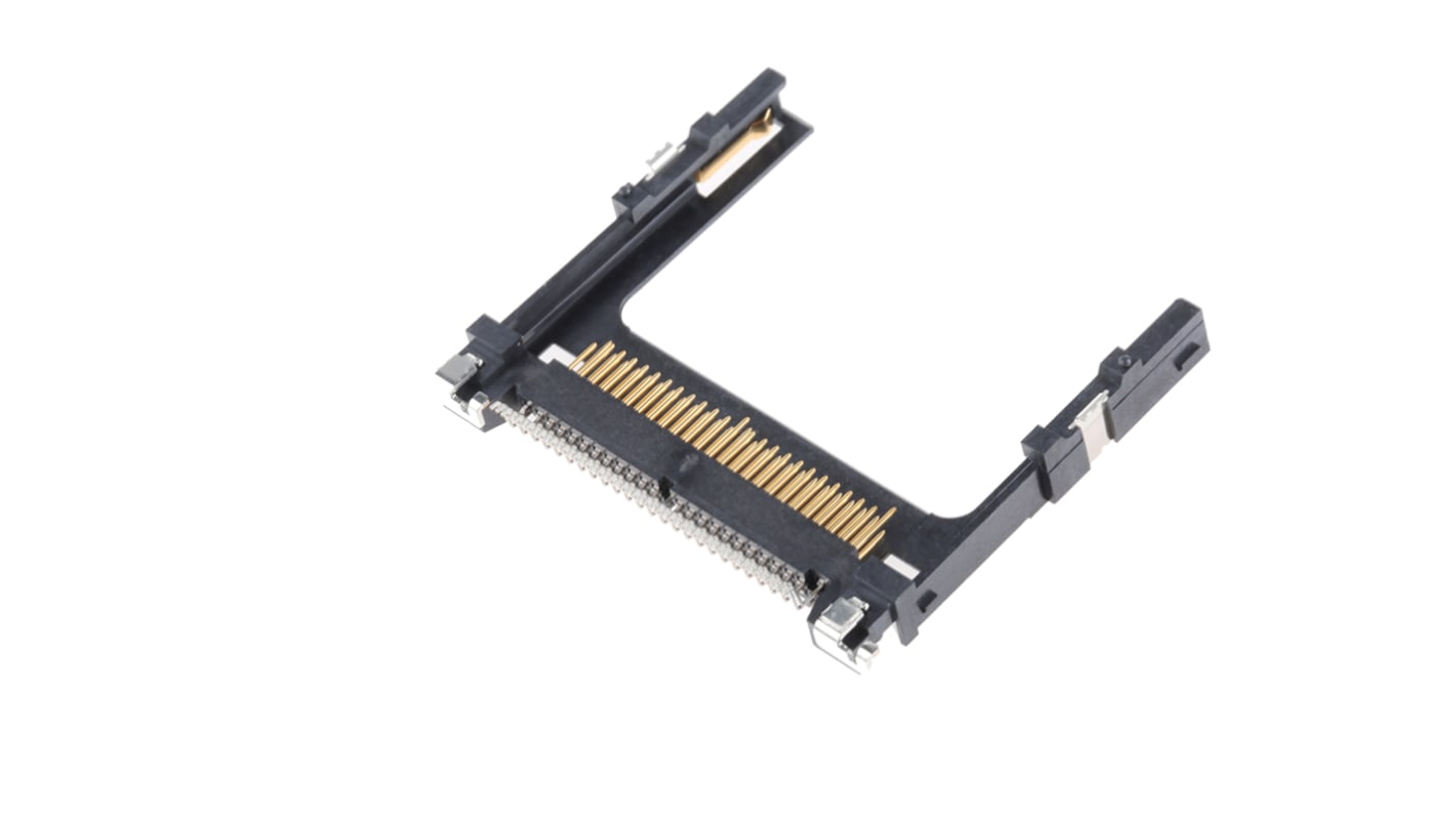 Molex CF卡槽, 公插, 50p, 1.27mm间距, 焊接端接, SMT安装, 直角, COMPACTFLASH系列