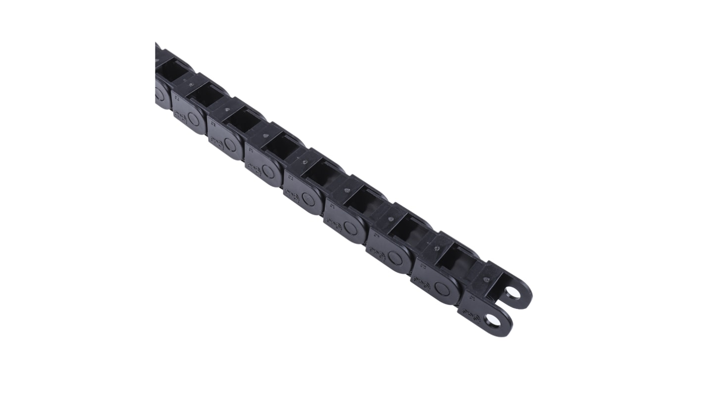 Igus 6, e-chain Black Cable Chain - Flexible Slot, W16.5 mm x D15mm, L1m, 38 mm Min. Bend Radius, Igumid G