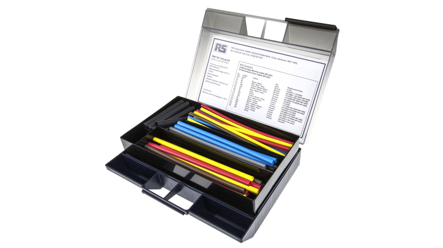 TE Connectivity Heat Shrink Tubing 25.4mm Sleeve Dia. x Set Length 2:1 Ratio, RNF-100 Series