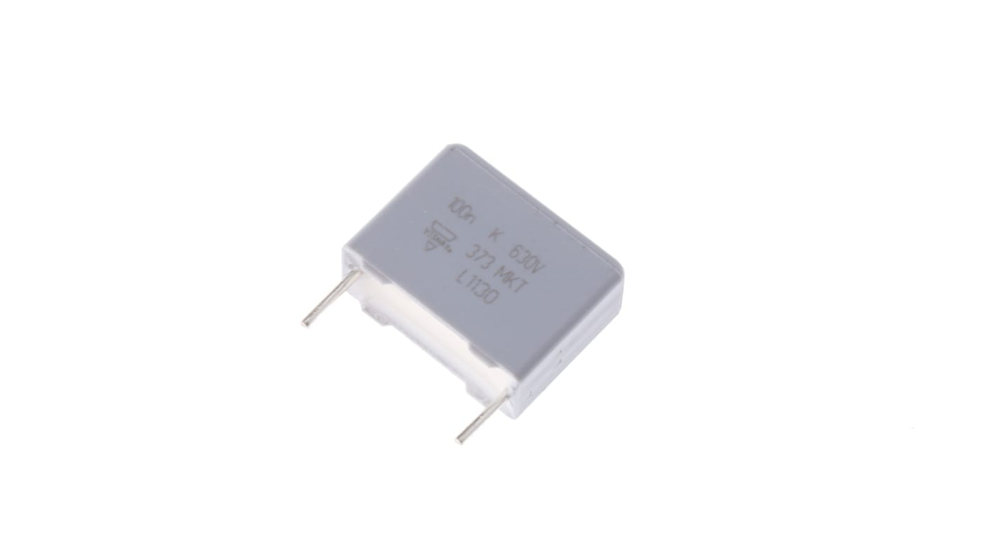 Vishay MKT 373, MKT373 Polyester Film Capacitor, 250 V ac, 630 V dc, ±10%, 100nF, Through Hole