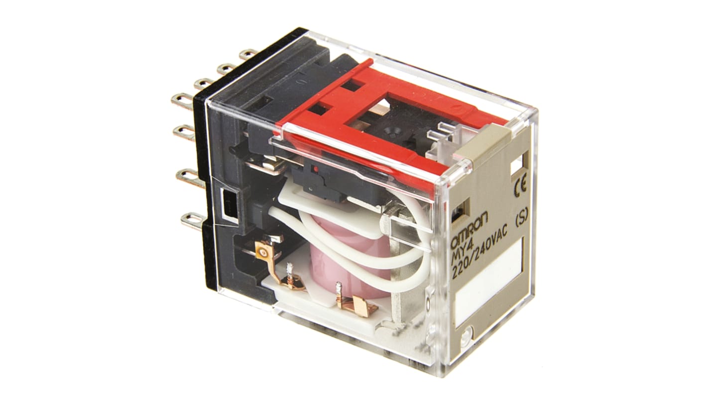 Omron MY4 240V ac Spule 4-poliger Wechsler Steckrelais 5A 18790Ω 1.1W Monostabiles Relais