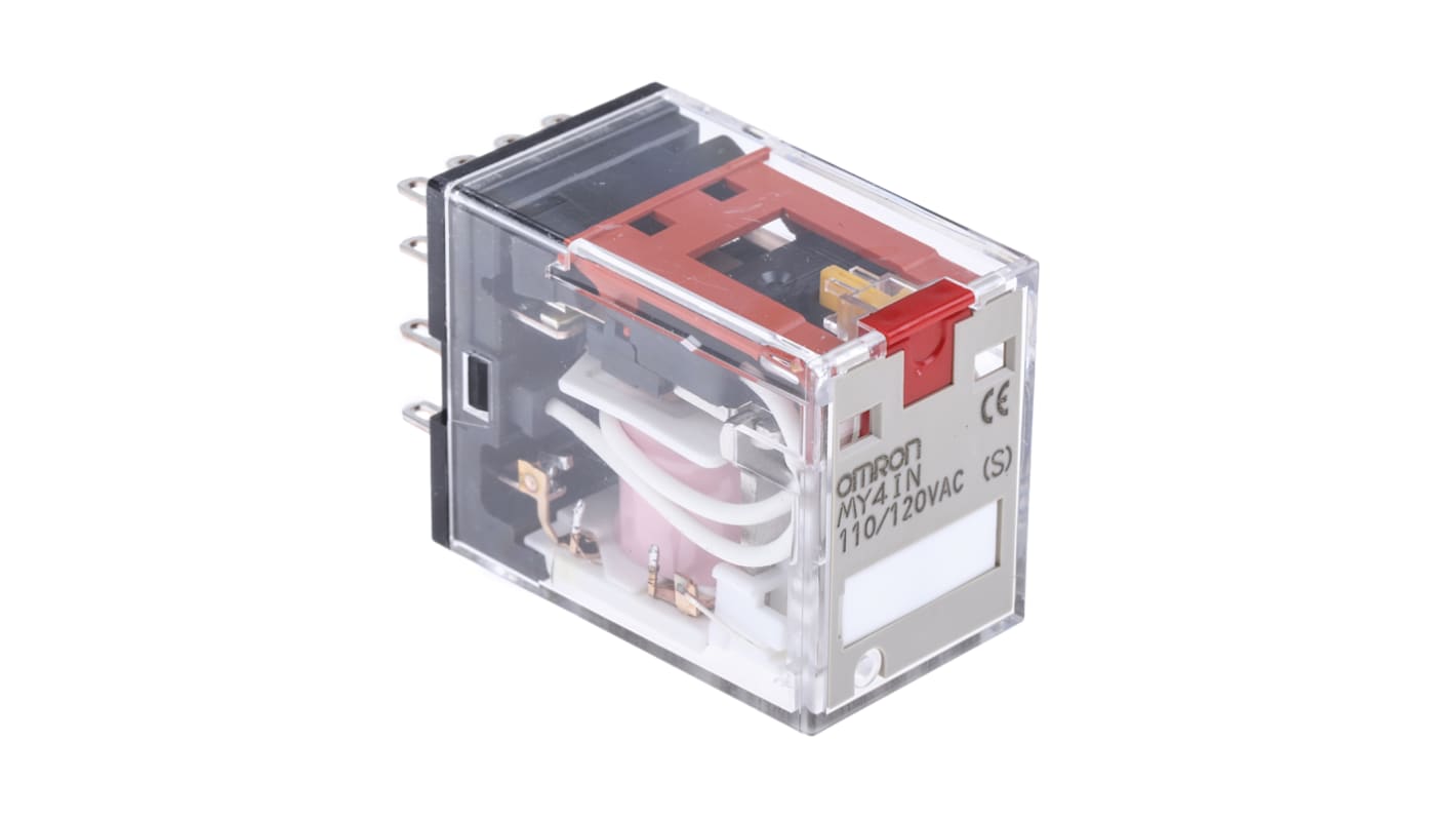 オムロン パワーリレー 120V ac, 4c接点 プラグイン タイプ