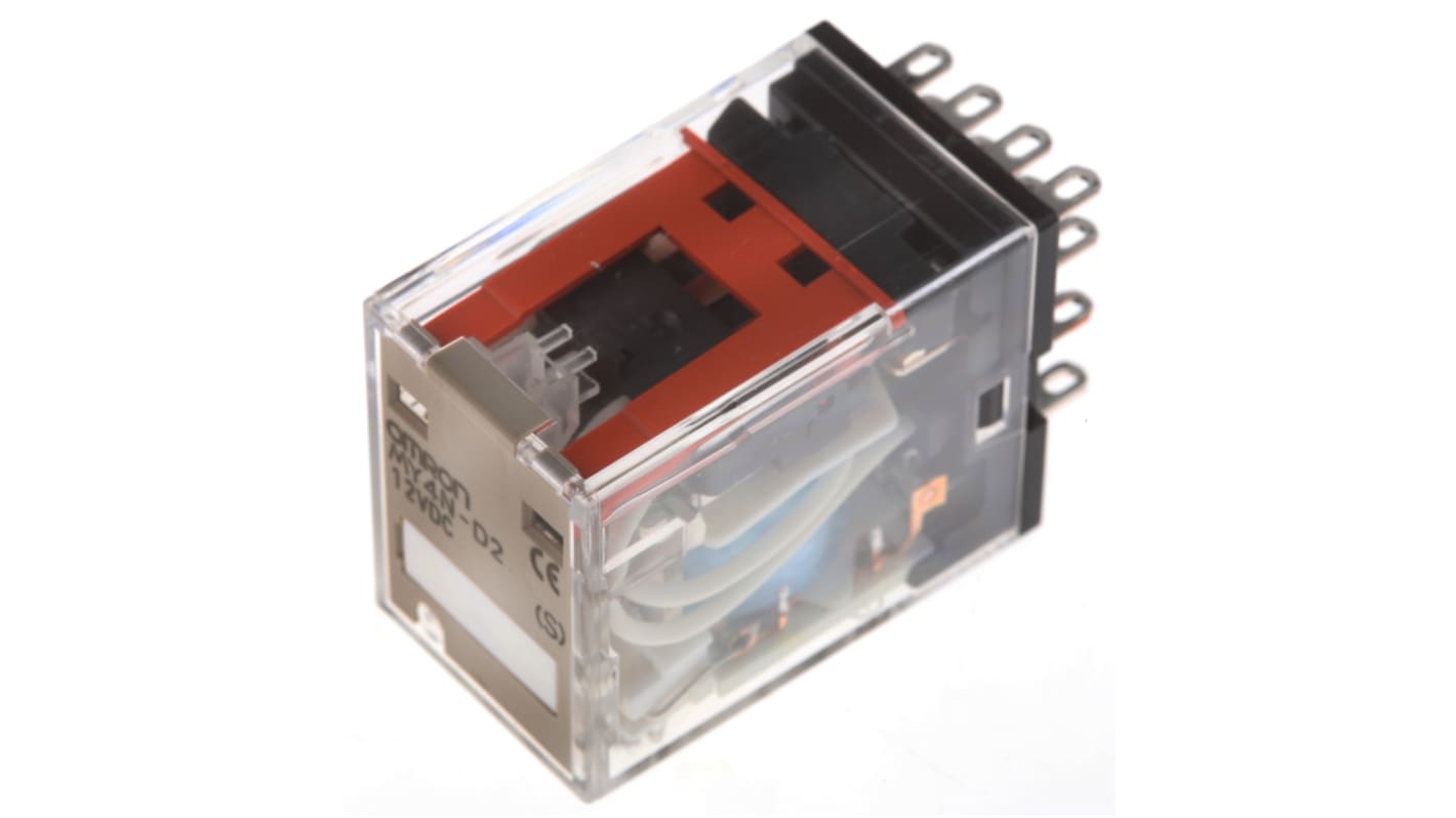 Omron Plug In Power Relay, 12V dc Coil, 5A Switching Current, 4PDT