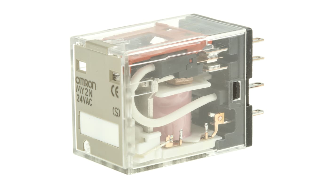 Omron Plug In Power Relay, 24V ac Coil, 10A Switching Current, DPDT