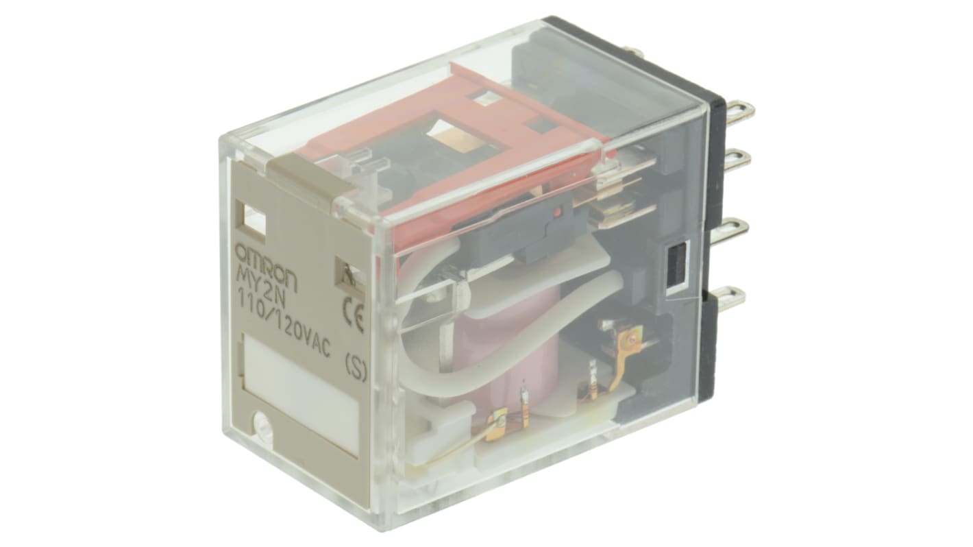 Omron Plug In Power Relay, 120V ac Coil, 10A Switching Current, DPDT