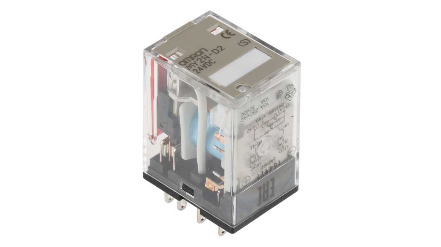 Omron Plug In Power Relay, 24V dc Coil, 5A Switching Current, DPDT