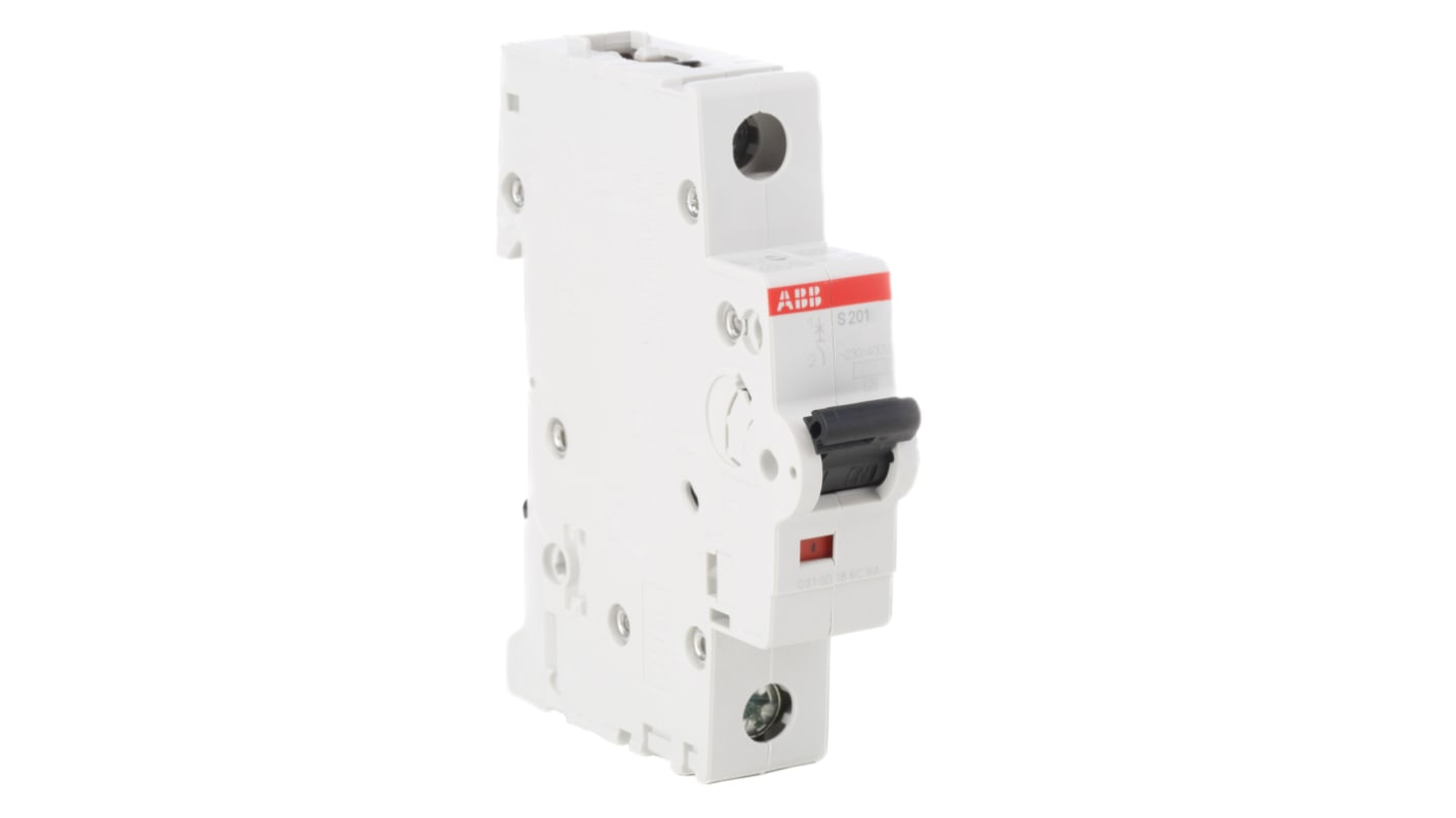 ABB System Pro M Compact S200 MCB, 1P, 6A Curve B, 253V AC, 72V DC, 6 kA Breaking Capacity