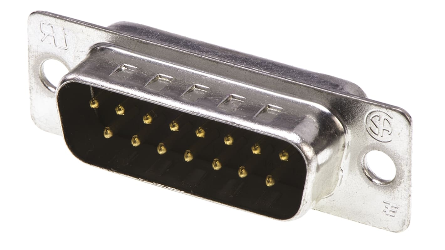 TE Connectivity Amplimite HD-20 15 Way Panel Mount D-sub Connector Plug, 2.77mm Pitch