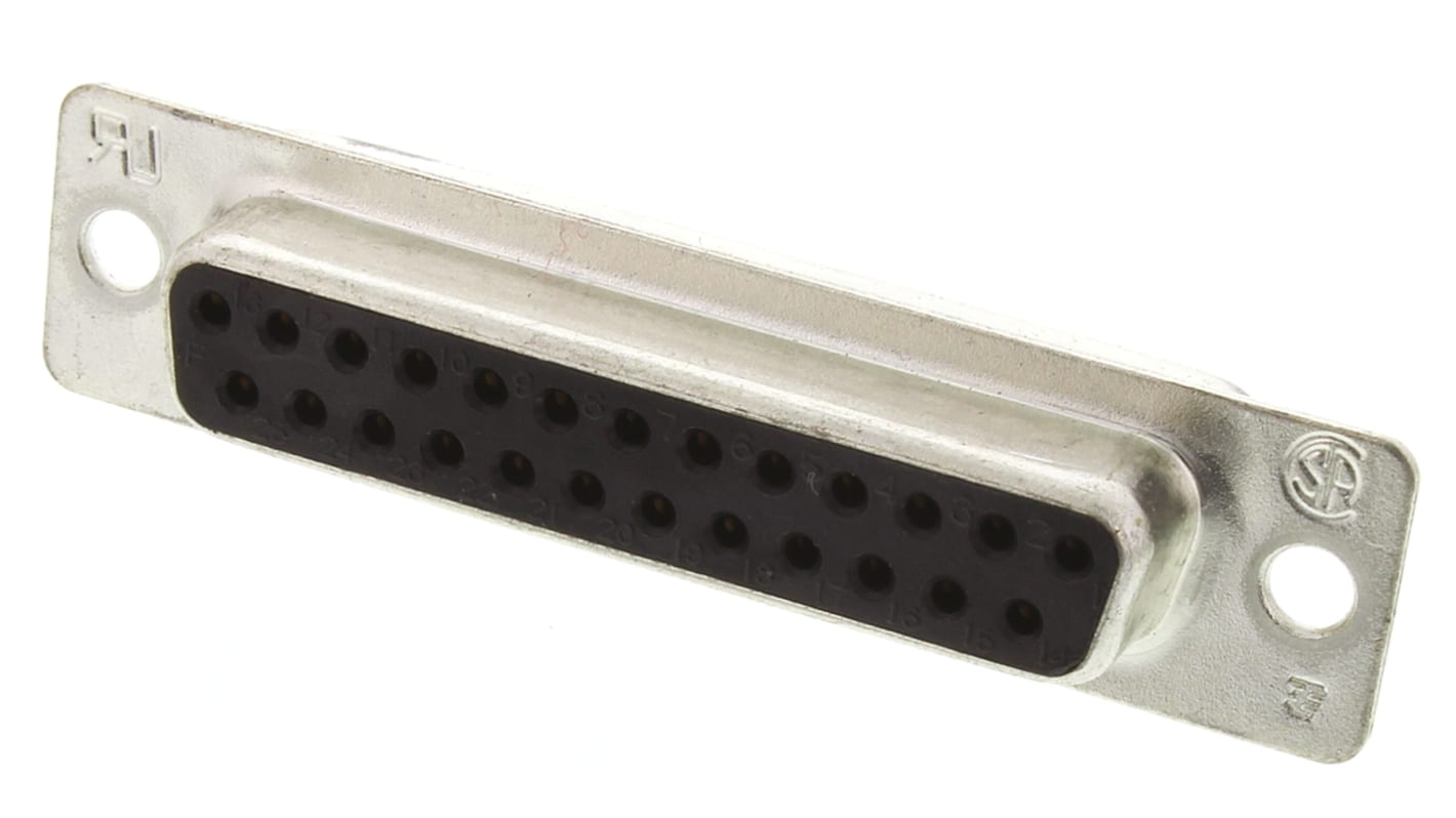 TE Connectivity Amplimite HD-20 25 Way Panel Mount D-sub Connector Socket, 2.77mm Pitch
