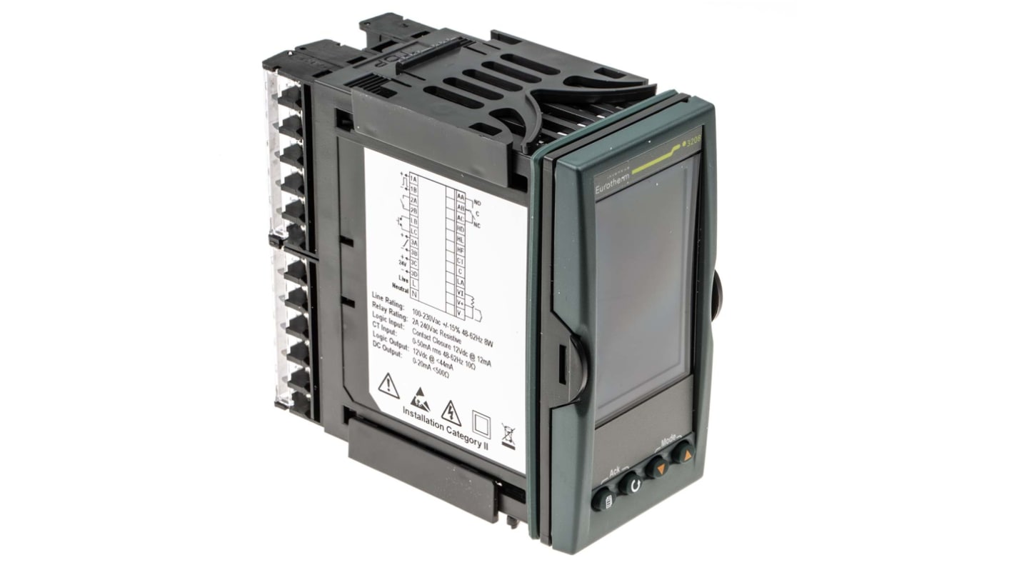 Rs-Online Termoregolatori PID Eurotherm 3208 85 → 264 V c.a. 96 x 48 (1/8 DIN)mm 4 uscite Analogico Relè di commutazione