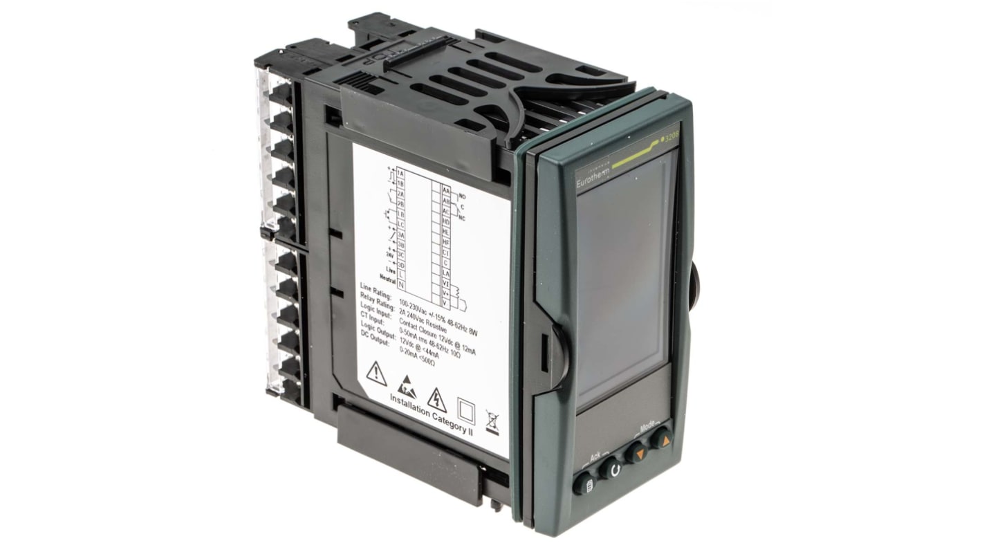 Eurotherm 3208 PID Temperature Controller, 96 x 48 (1/8 DIN)mm, 4 Output Analogue, Changeover Relay, Logic, Relay, 85