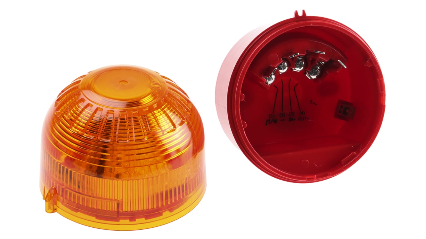 Segnalatore Lampeggiante Klaxon, LED, Ambra, 17 → 60 V c.c.