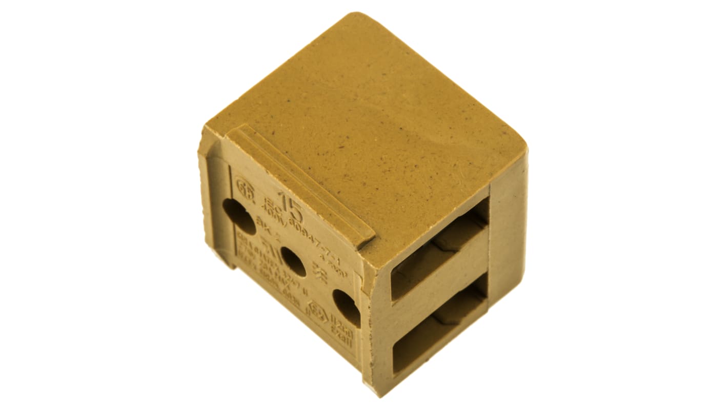 Weidmuller SAK Series Non-Fused Terminal Block, 2-Way, 32A, 22 → 12 AWG Wire, Screw Termination