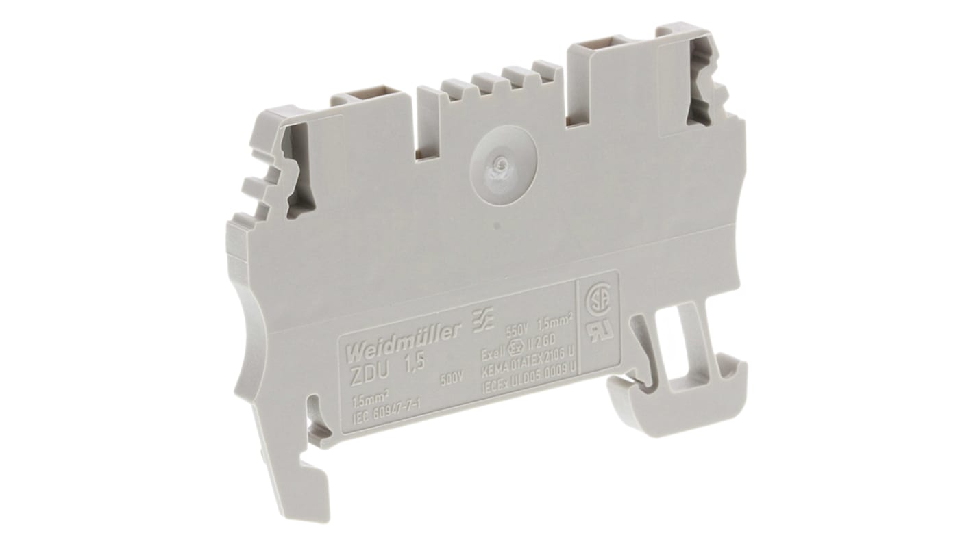 Weidmuller ZDU Series Brown Standard Din Rail Terminal, 1.5mm², Single-Level, Clamp Termination