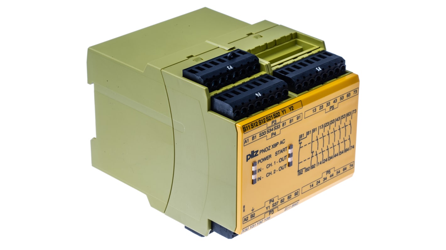 Pilz Single/Dual-Channel Safety Switch/Interlock Safety Relay, 24 → 240V ac/dc, 7 Safety Contacts