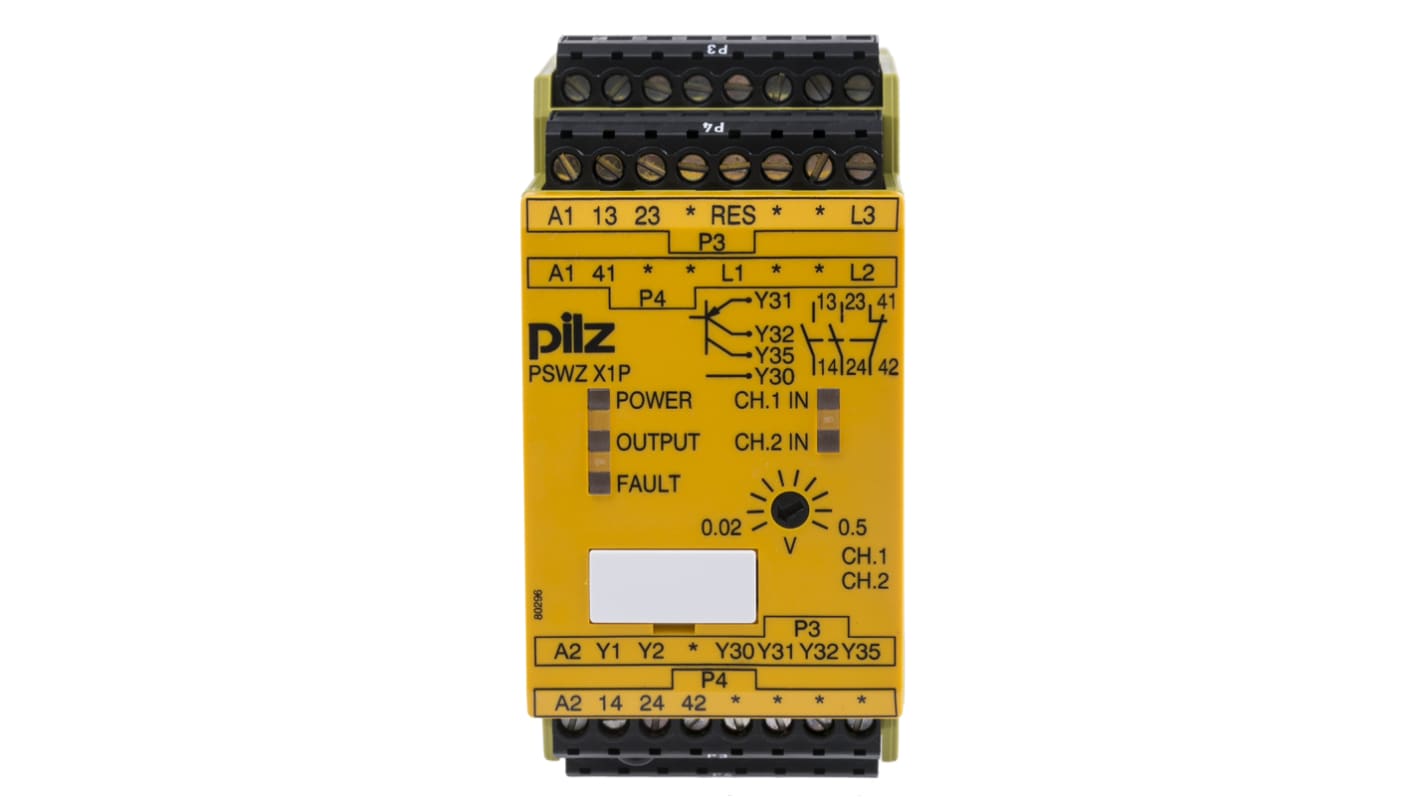 Pilz Single/Dual-Channel Speed/Standstill Monitoring Safety Relay, 24 → 240V ac/dc, 2 Safety Contacts