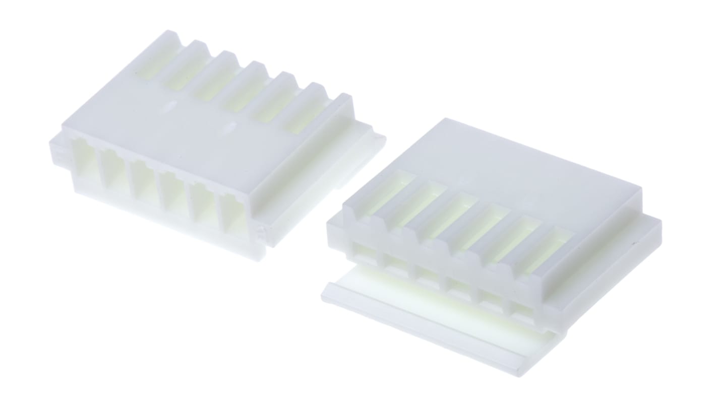 JST, NH Female Connector Housing, 2.5mm Pitch, 6 Way, 1 Row