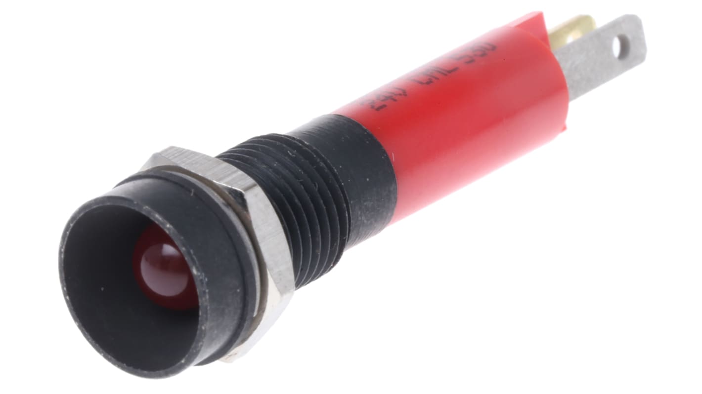 Indicatore da pannello CML Innovative Technologies Rosso  a LED, 24V, IP67, Ad incasso, foro da 8mm
