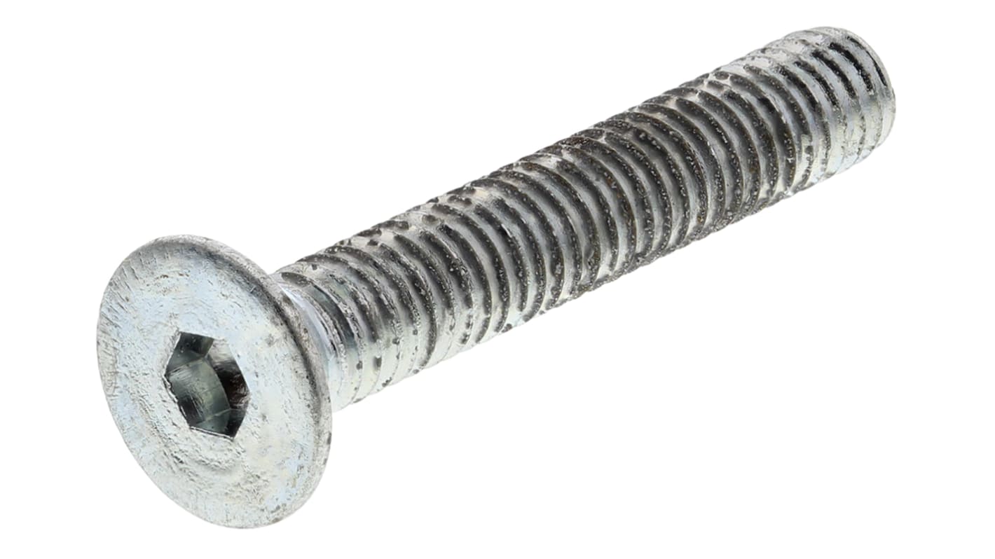 RS PRO M4 x 25mm Hex Socket Countersunk Screw Bright Zinc Plated Steel