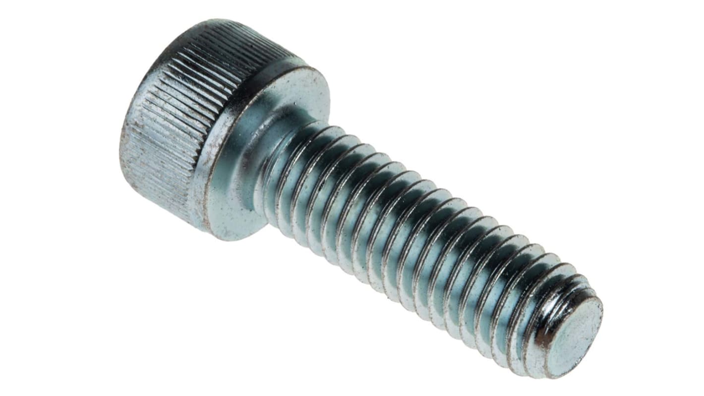 RS PRO Bright Zinc Plated Steel Hex Socket Cap Screw, DIN 912, M8 x 25mm